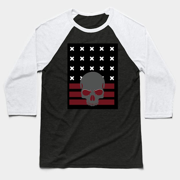 Patriot skull Baseball T-Shirt by jessycroft